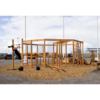 imagem para Wooden Outdoor Gym Multifunctional 