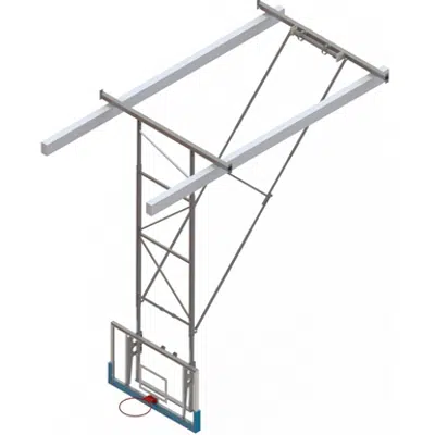 Image for Roof Mounted Matchplay Basketball Goal 7,6-8,1m, Acrylic backboard 1800x1050 mm Backward hoisted