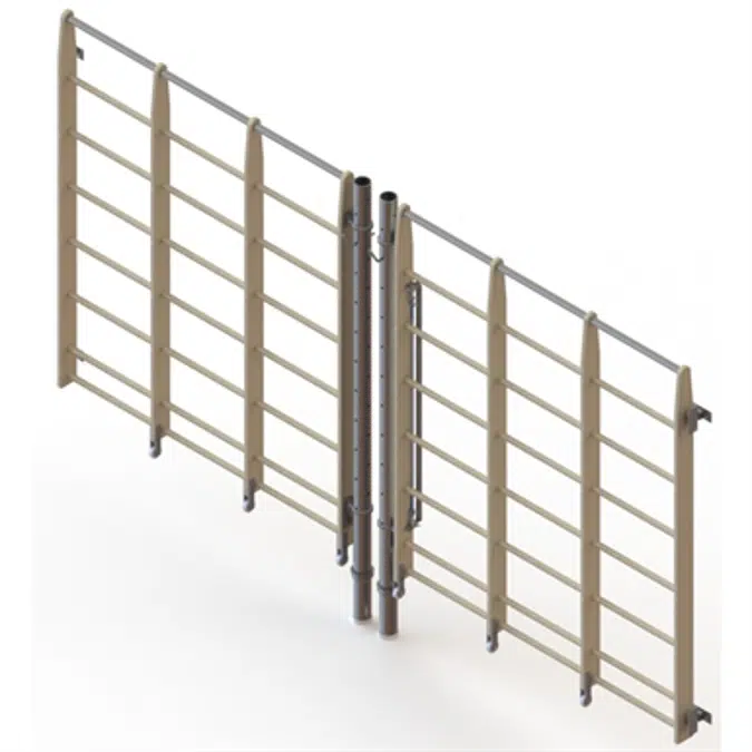 Swiveling bars   + steel bar + wood beam 