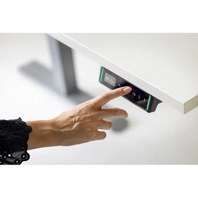 Twist height adjustable triple motor office desk frame