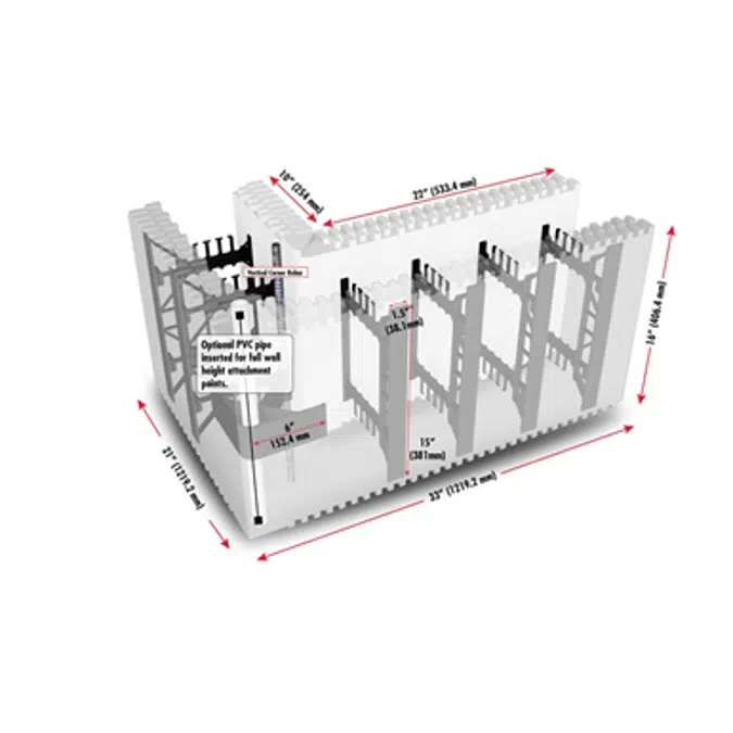 BuildBlock Insulating Concrete Forms (ICFs) 90-Degree Corner 8"