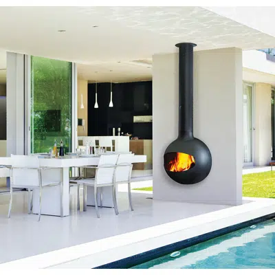 Émifocus Open - Outdoor Wall Mounted Fireplace için görüntü