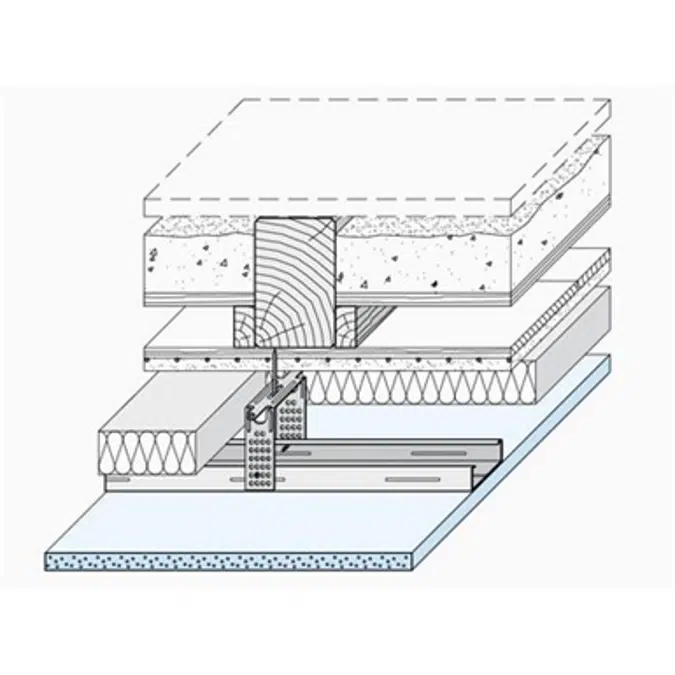 D152A.de Knauf Wood Beamed Ceiling System for old construction - Metal grid / Feather-Rails / Hat-shaped Channel