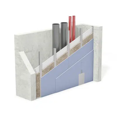 Image for W635.de Knauf Installation Shaft Wall – Stud construction with UW double profiles