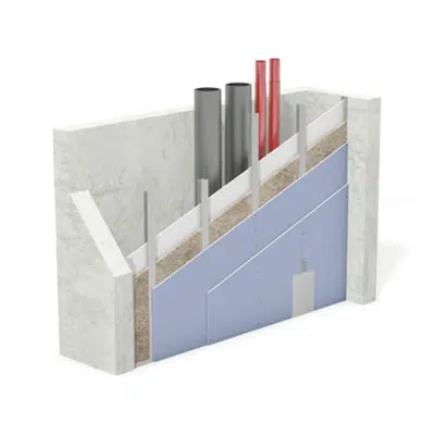 kép a termékről - W635.de Knauf Installation Shaft Wall – Stud construction with UW double profiles