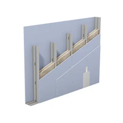 afbeelding voor W115.de – Knauf Metal Stud Partition – Double metal stud frame, double-layer cladding