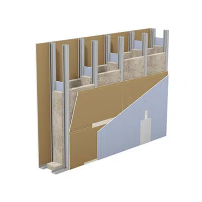 imagem para W145.de - Knauf DIVA Soundproof wall - Double metal stud frame, multi-layer cladding 