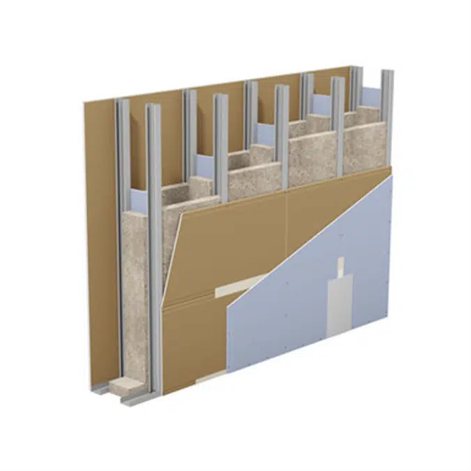 W145.de - Knauf DIVA Soundproof wall - Double metal stud frame, multi-layer cladding 