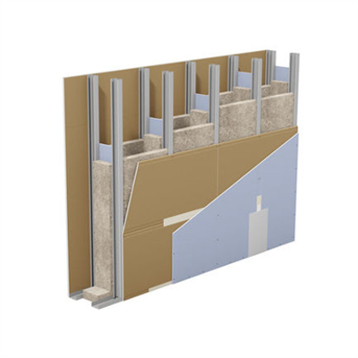 Image for W145.de - Knauf DIVA Soundproof wall - Double metal stud frame, multi-layer cladding 