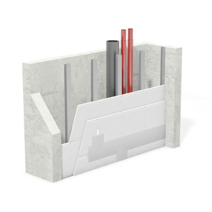 BIM objects Free download! W629.de Knauf Installation Shaft Wall