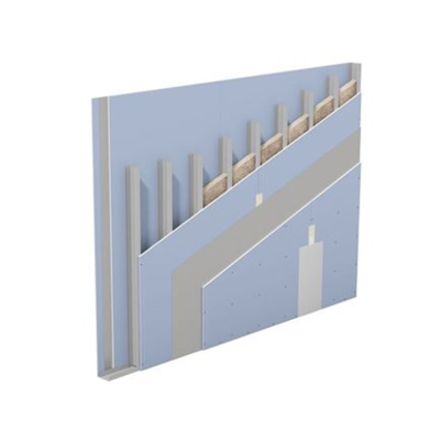 Image for W131.de - Knauf Fire Wall - Single metal stud frame two or three layer cladding with sheet metal insert