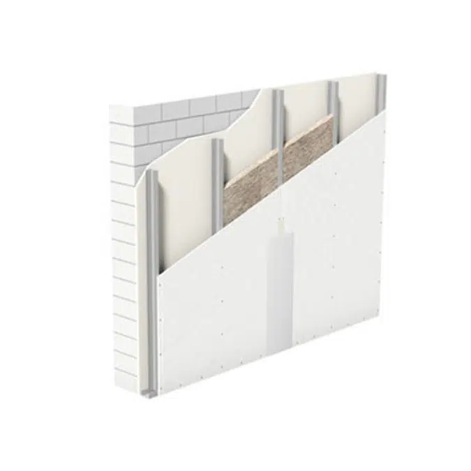 W625.de Knauf Shaft wall with CW-profile, single-layer cladding