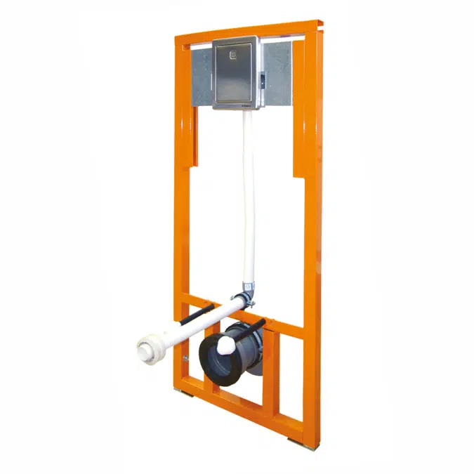 Adjustable frame support for 1000 A mechanical flush toilet