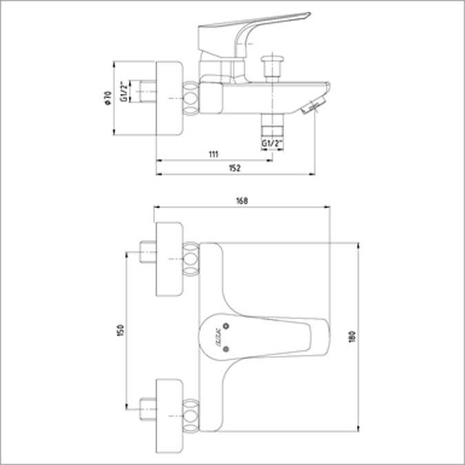 BIM objects - Free download! Niobe Bath Mixer | BIMobject