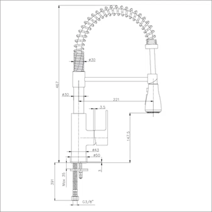 Nita Kitchen Mixer - Stainless Steel Effect