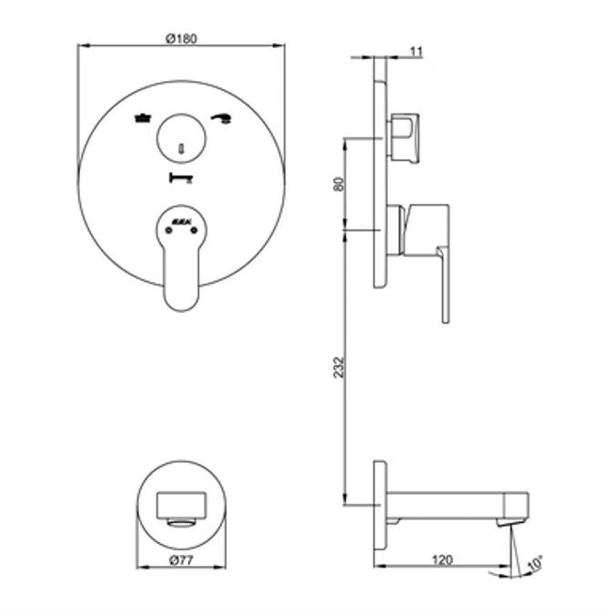 Nita Concealed Bath Mixer