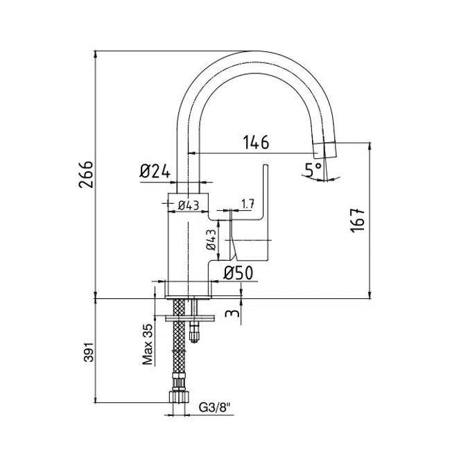 Nita Basin Mixer with Swivel Spout