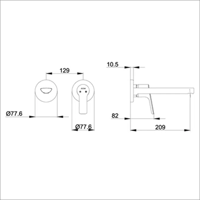 Luna Concealed Basin Mixer Surface Mounted Group - Double Rosette