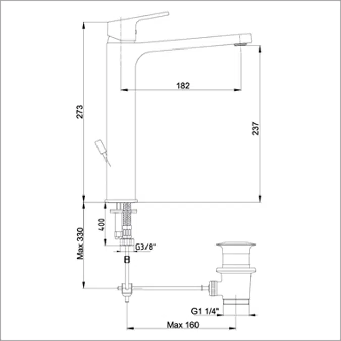 Tiera Tall Basin Mixer with Pop-Up