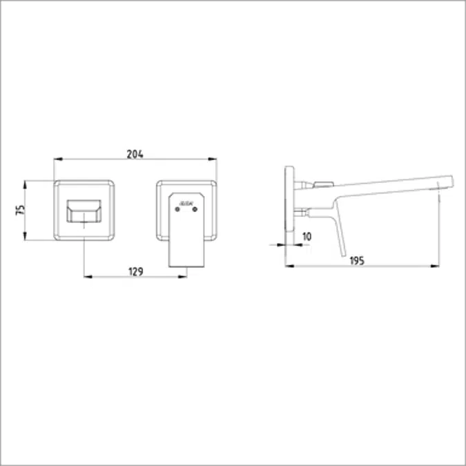 Tiera Concealed Basin Mixer Surface Mounted Group - Double Rosette