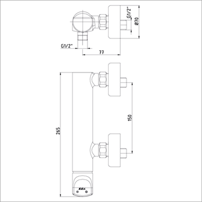 BIM objects - Free download! Myra Shower Mixer | BIMobject