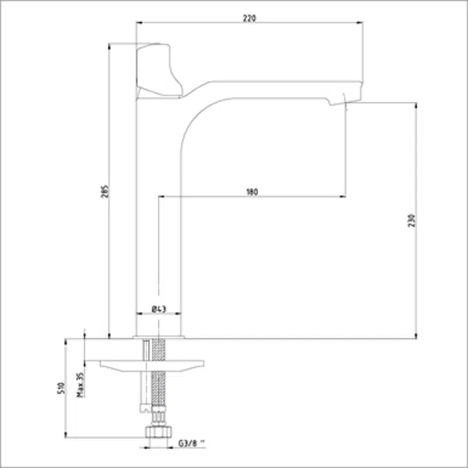 Myra Tall Basin Mixer