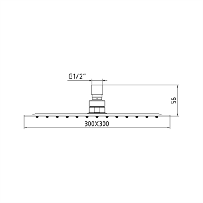 E.C.A. İnce Duş Başlığı - 300 x 300 mm