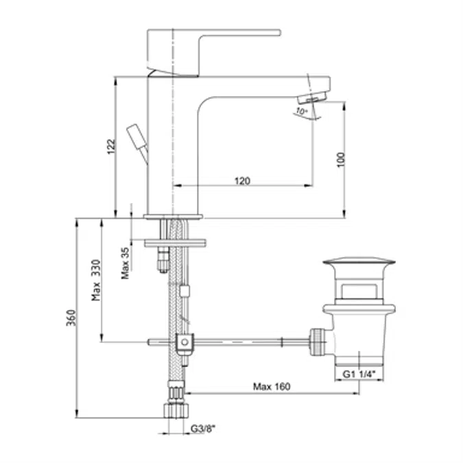 Nita Basin Mixer with Pop-Up