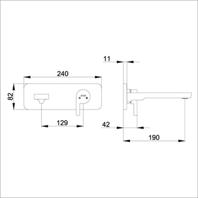 Icon Concealed Basin Mixer Surface Mounted Group