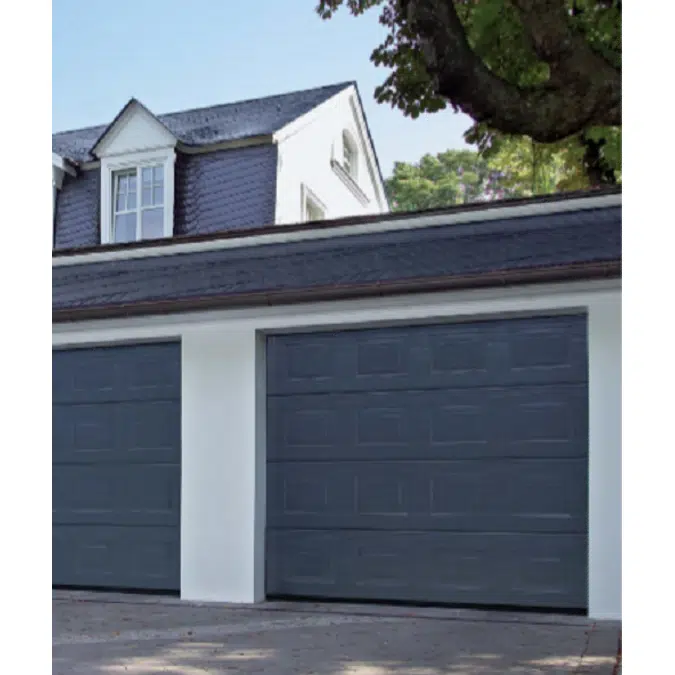 HAFELE automatic garage door LPU42 Panelled in Woodgrain