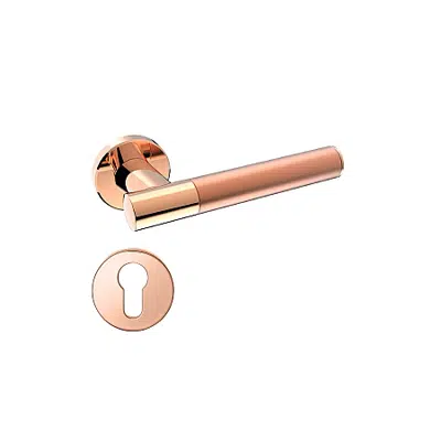HAFELE Wooden Swing Door Lever Handle PC LEVER HANDLE SET ROSE GOLD 이미지