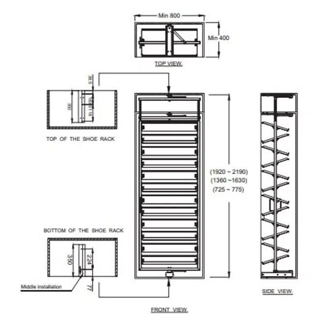 BIM objects Free download HAFELE Wardrobe Fitting Shoe Rack Pull out rotates through 180 BIMobject