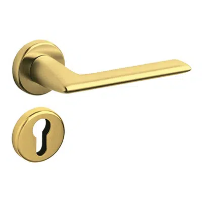 HAFELE Wooden Swing Door Lever Handle PC LEV HDL SET BR.SATIN136x58mm 이미지