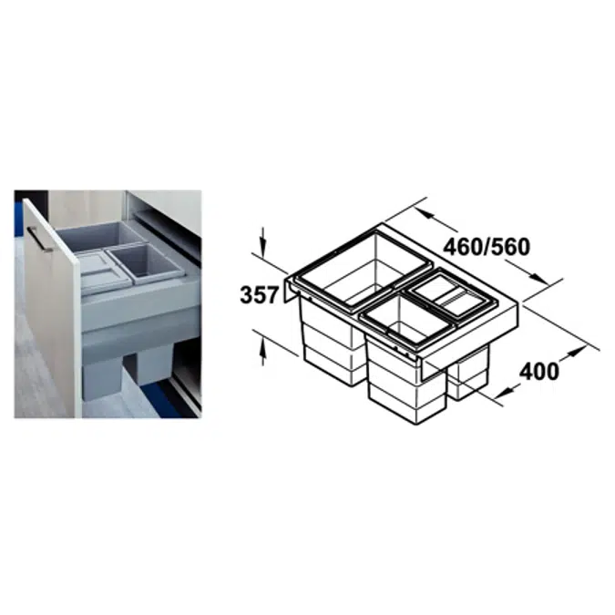 Objetos BIM ¡Descarga gratis! HAFELE Waste Bins Installation behind