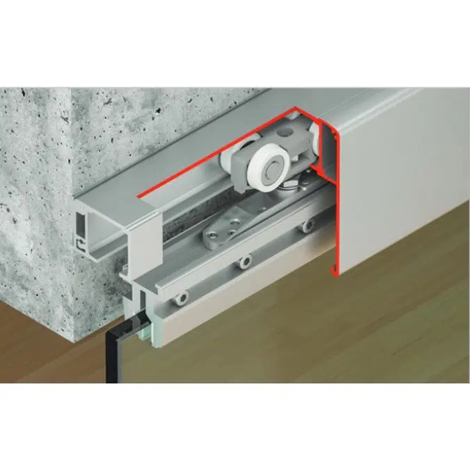 HAFELE Glass Sliding Door Fittings D-LINE 11-50-120L SLIDO with Ball Bearing Mounted Roller