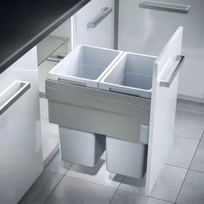HAFELE Waste Bins Systems for screw fixing to side panel Hailo Euro-Cargo-Two compartment图像
