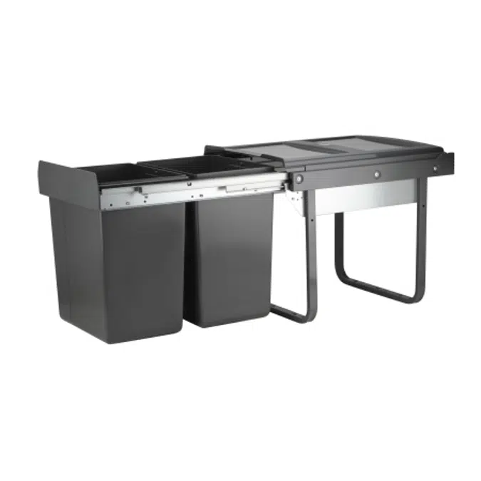 HAFELE Waste Bins Systems for screw fixing to base panel Double-W400mm