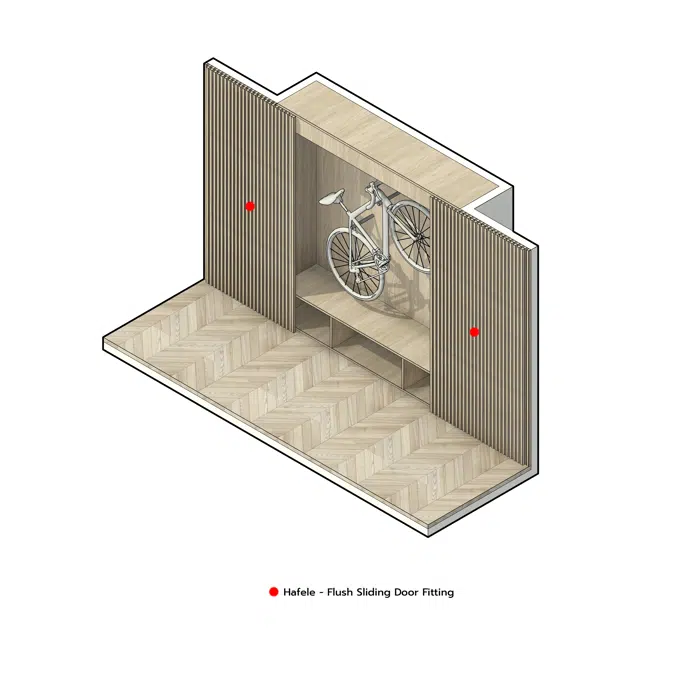 Storage area for bicycles or sports equipment