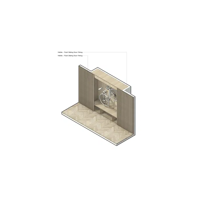 Storage area for bicycles or sports equipment