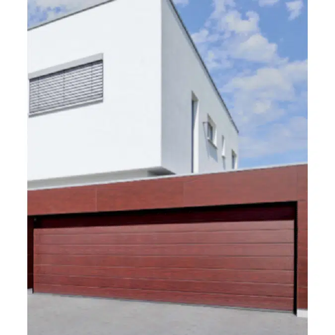 HAFELE automatic garage door LPU42 M-ribbed in Woodgrain