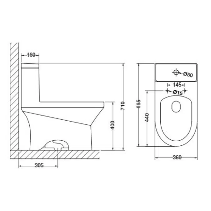 HAFELE Sanitary One piece Toilet Murray 588.82.430