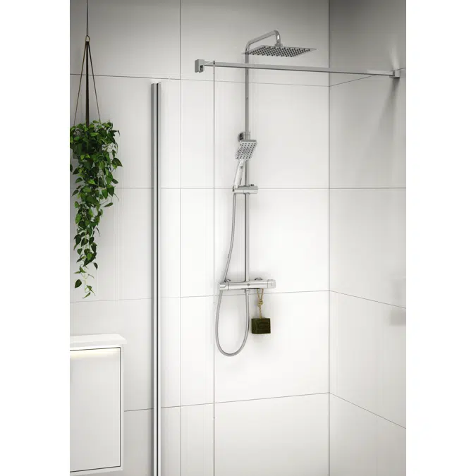 Shower column Nordic Square - Connection up and down, 150 c-c with shower column Square