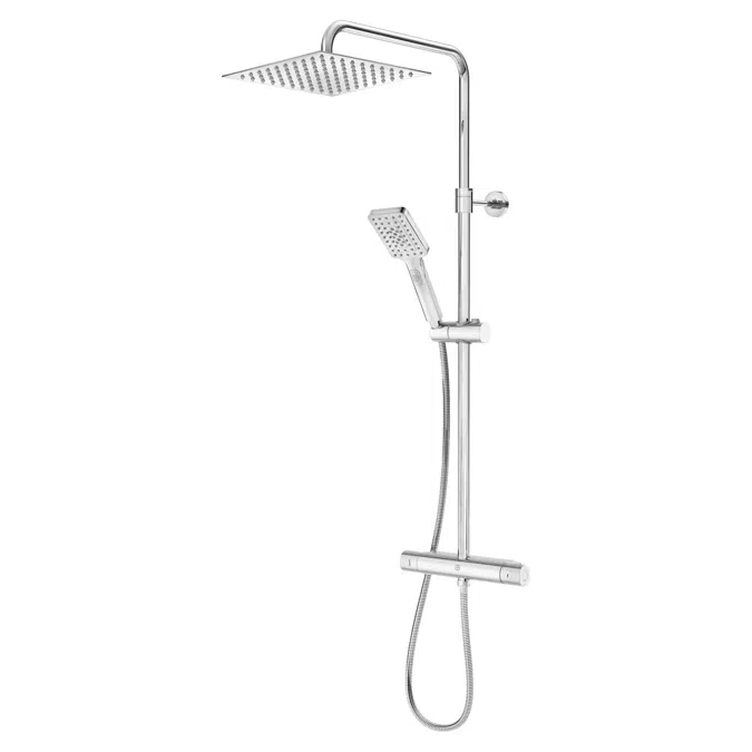 Shower column Nordic Square - Connection up and down, 150 c-c with shower column Square