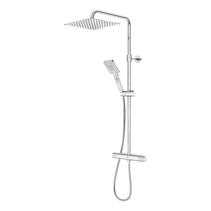 Shower column Nordic Square - Connection up and down, 150 c-c with shower column Square