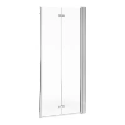 Square Shower door, folding for Nische Right 90cm