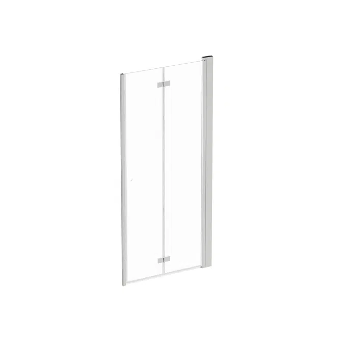 Square Shower door, folding for Nische Right 90cm