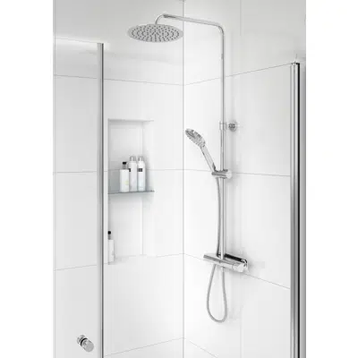 Image for Shower column Estetic Round - Chrome, connection up and down, 150 c-c, shower column Round