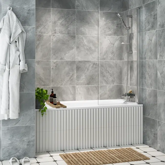 Downward shower connection, fixed bathtub spout, 150 c-c