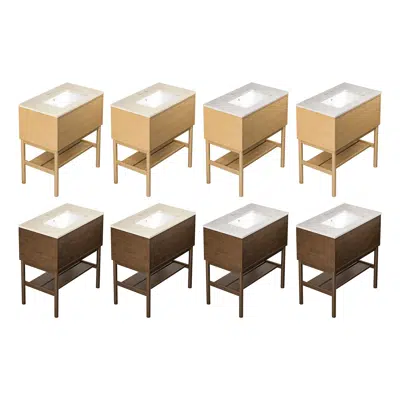 Image for Ducentic Vanity 80cm, stone worktop, leg frame