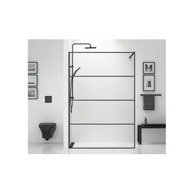 画像 Shower Wall Black 120 cm
